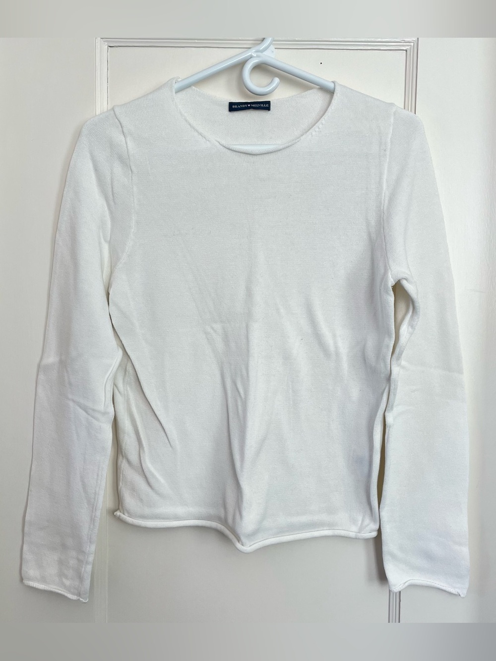 Brandy Melville Stella Sweater Cotton White One Size NEW